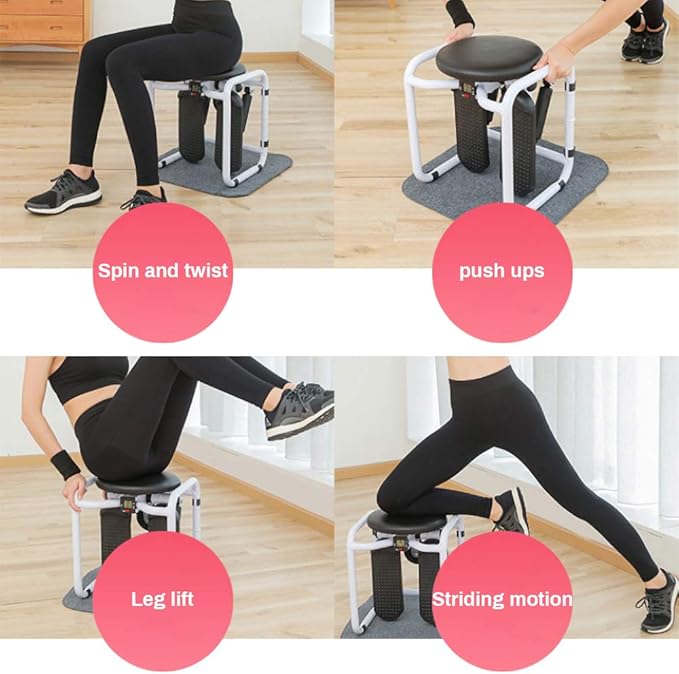 Compact Fitness Stair Stepper with LCD Monitor & Swivel Seat - DXGEARS