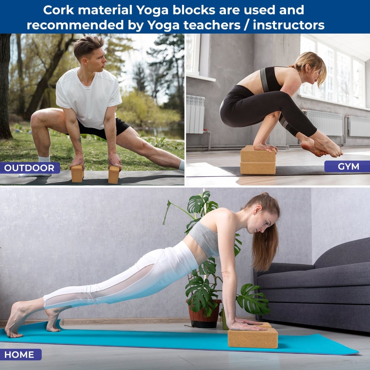 DXGEARS Cork Yoga Block | High Density Eco - Friendly Recycled Cork - DXGEARS