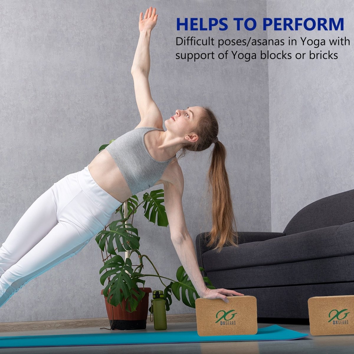 DXGEARS Cork Yoga Block | High Density Eco - Friendly Recycled Cork - DXGEARS