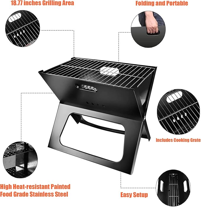 Foldable Charcoal Grill – Portable BBQ - DXGEARS