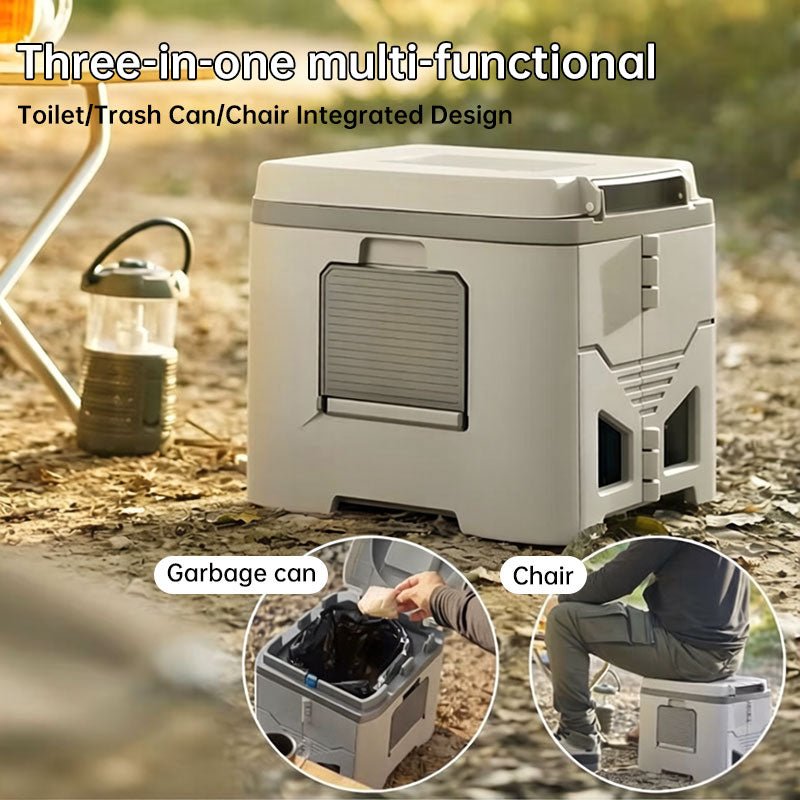 Foldable Portable Toilet for Car & Camping - Emergency Outdoor Stool with Odor - Proof Design, Adult Travel Toilet - DXGEARS