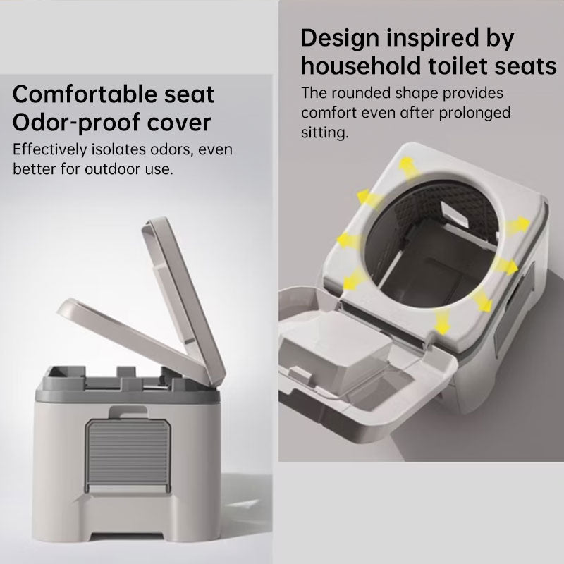 Foldable Portable Toilet for Car & Camping - Emergency Outdoor Stool with Odor - Proof Design, Adult Travel Toilet - DXGEARS