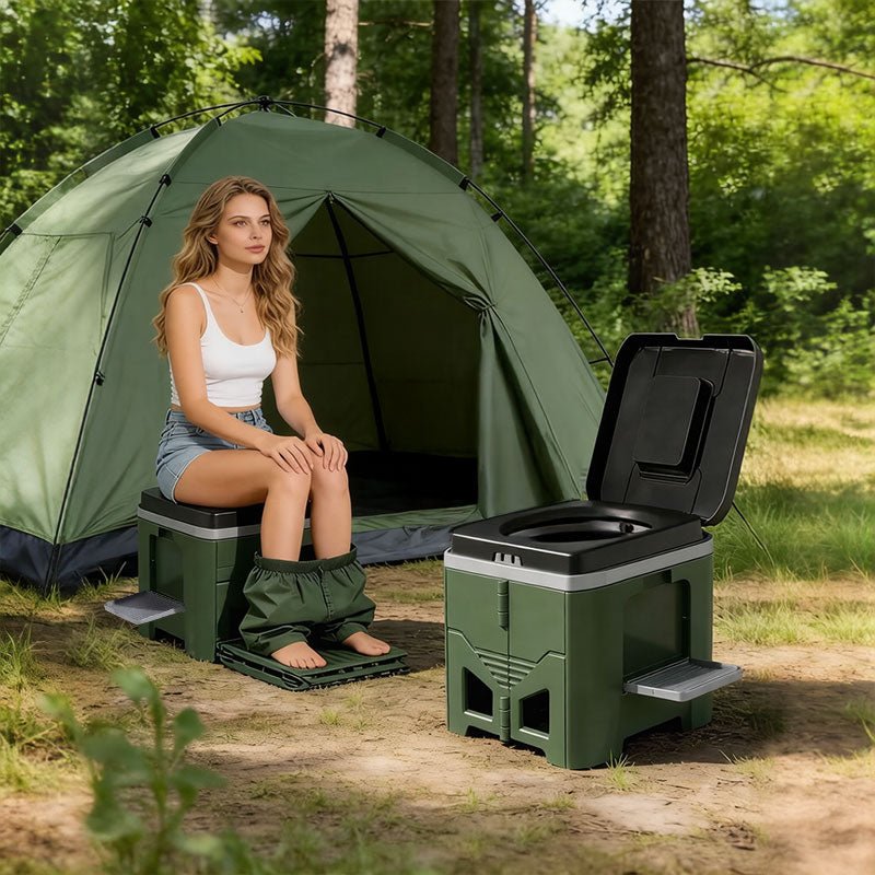Foldable Portable Toilet for Car & Camping - Emergency Outdoor Stool with Odor - Proof Design, Adult Travel Toilet - DXGEARS