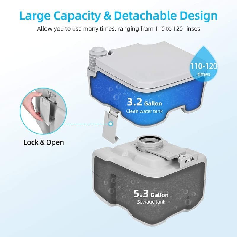 Portable Camping Toilet with Flush & Waste Tank - DXGEARS