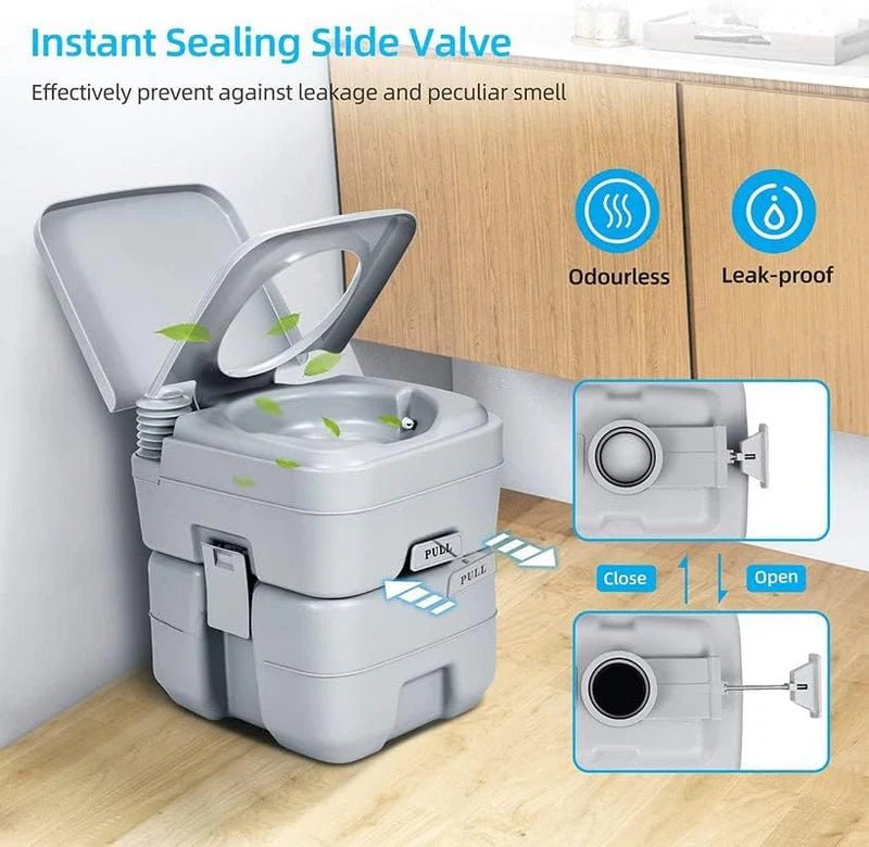 Portable Camping Toilet with Flush & Waste Tank - DXGEARS