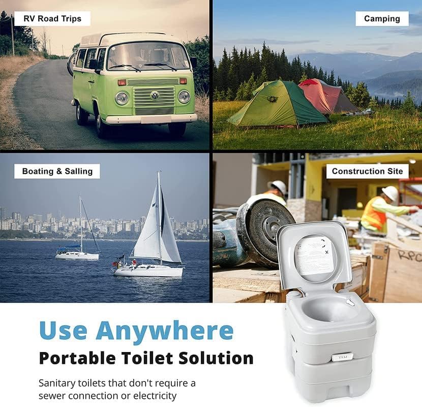 Portable Camping Toilet with Flush & Waste Tank - DXGEARS
