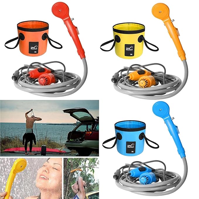 Portable Outdoor Camping Shower Kit with Built - In Pump - DXGEARS