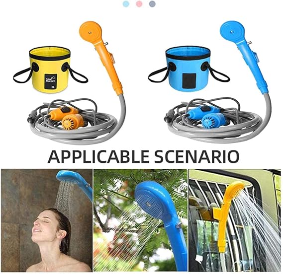 Portable Outdoor Camping Shower Kit with Built - In Pump - DXGEARS