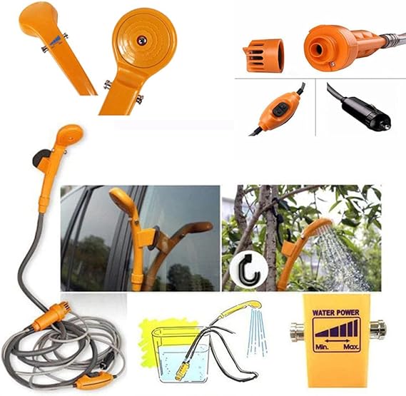 Portable Outdoor Camping Shower Kit with Built - In Pump - DXGEARS