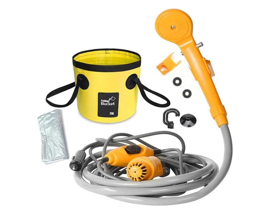 Portable Outdoor Camping Shower Kit with Built - In Pump - DXGEARS